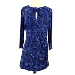Cache Blue Snake Print Mini Dress